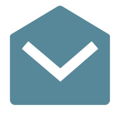 Envelope icon in pastel blue